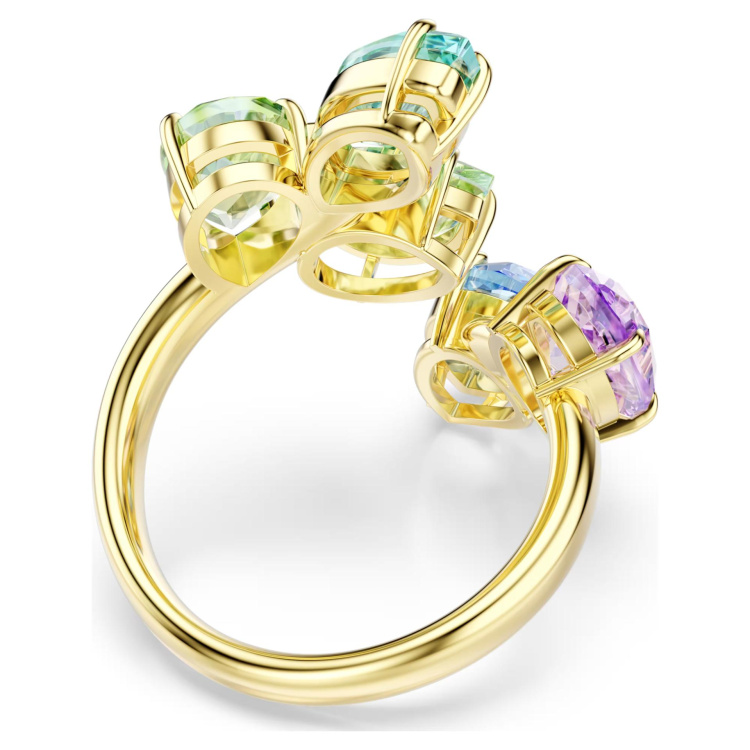 Gema cocktail ringMixed cuts, Multicolored, Gold-tone plated